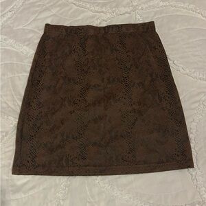 Brown Snake Print Skirt